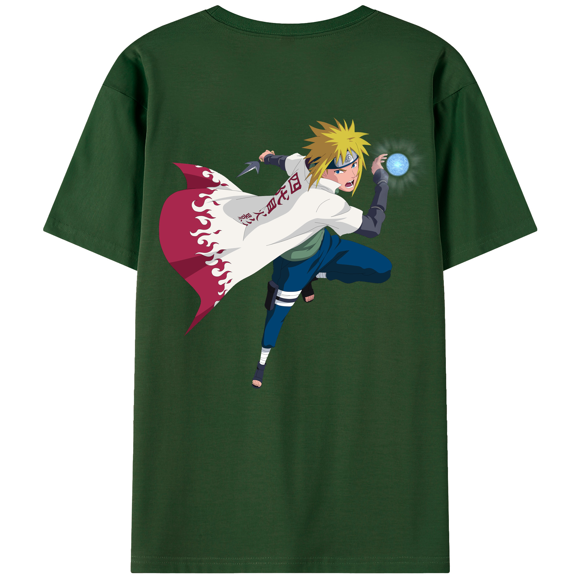 （画像用） NARUTO -ナルト- 波風 ミナト Namikaze Minato 綿100％半袖Tシャツ（背面プリント）